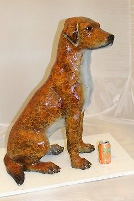 Labrador Dog Bronze Statue - Size: 29"L x 16"W x 31"H.