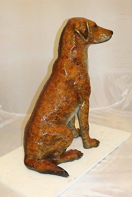 Labrador Dog Bronze Statue - Size: 29"L x 16"W x 31"H.