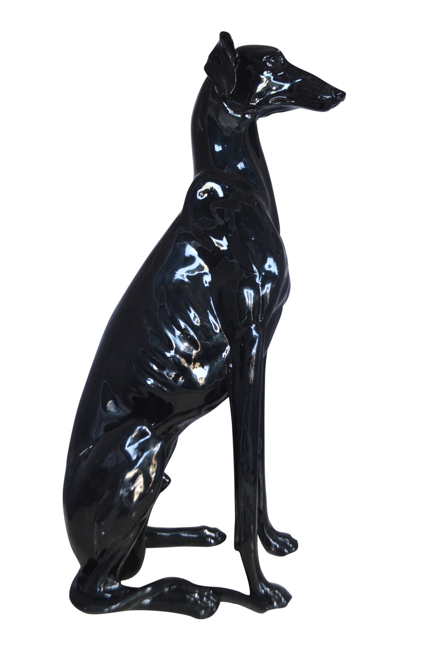 Greyhound Dog statue made of resin - Size: 12"L x 9"W x 31"H.