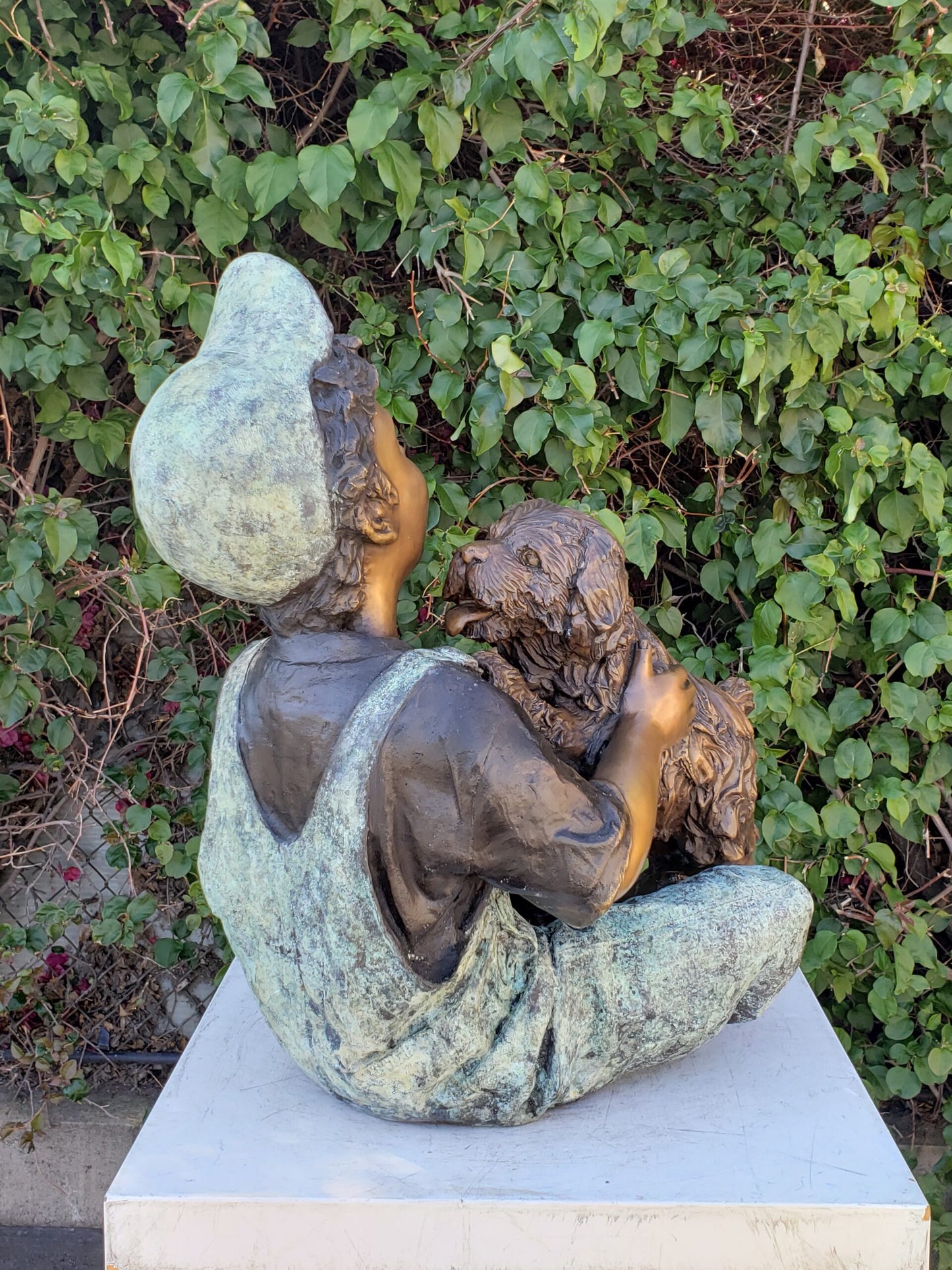 Playful Young Boy and his Puppy Bronze Statue Size: 20" x 16" x 24"H