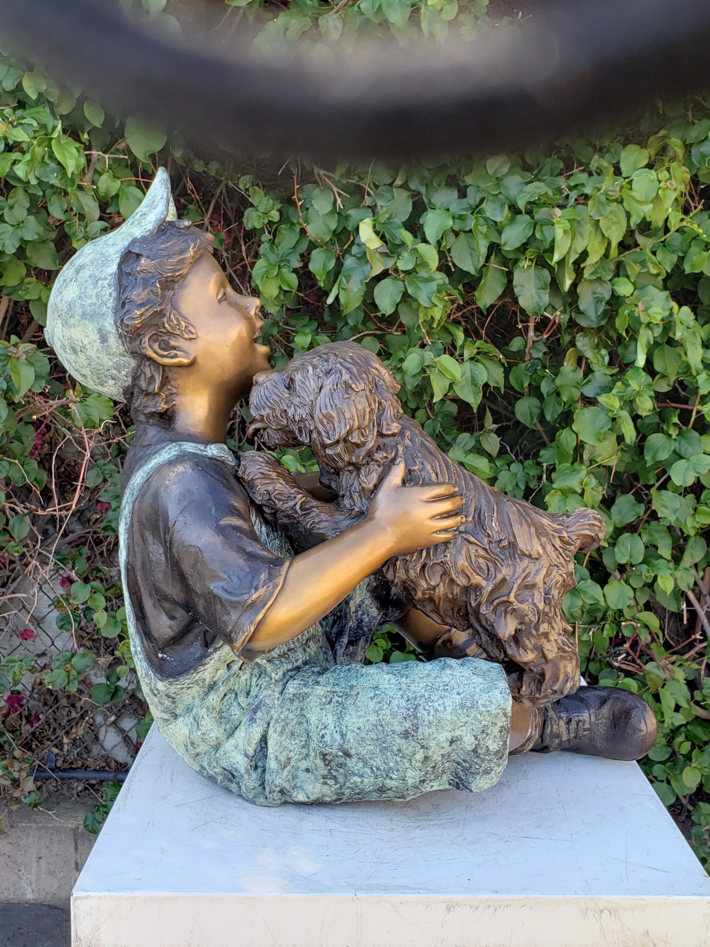 Playful Young Boy and his Puppy Bronze Statue Size: 20" x 16" x 24"H