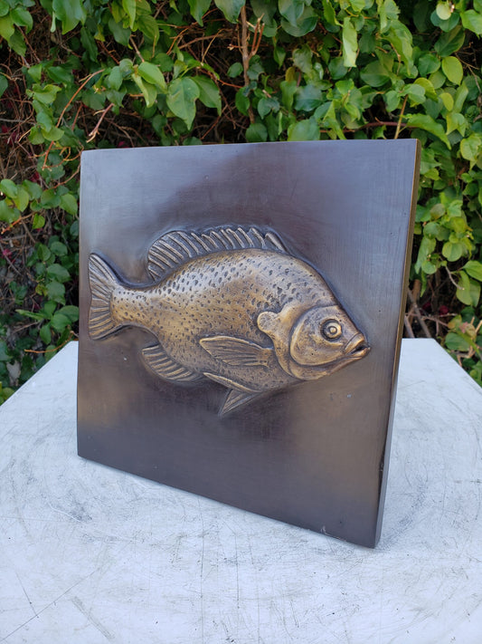Single Fish made of Bronze Wall decor Size: 10" x 10" x 1"H