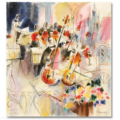 The Symphony Serigraph by Michael Rozenvain - Size: 16"L x 18"W