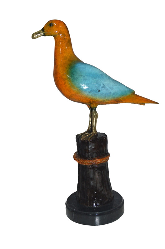 Bird on Tree Bronze Statue - Size: 9"L x 18"W x 22"H.