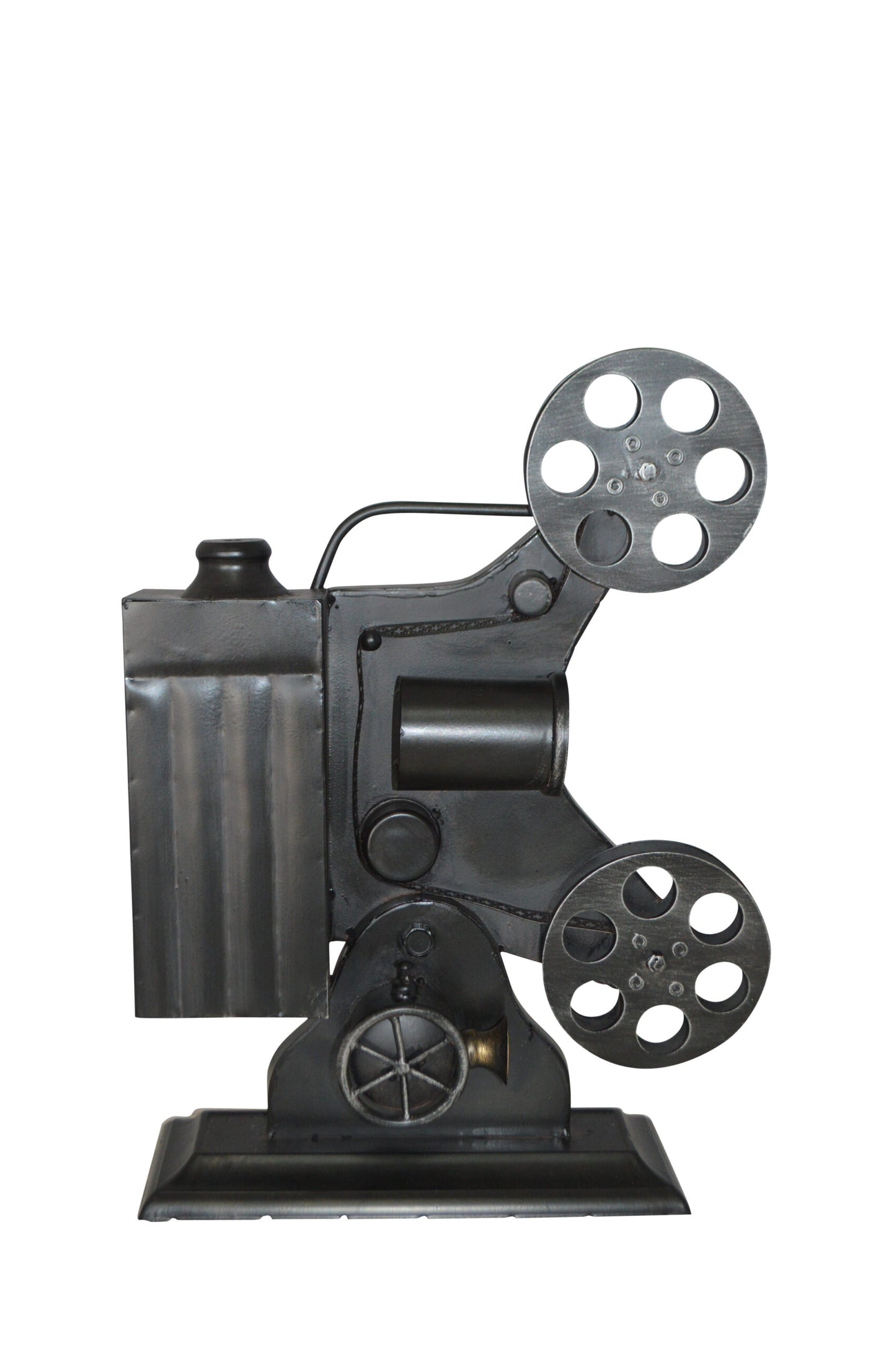 Movie Reel Abstract Metal Statue - Size: 13"L x 4"W x 19"H.