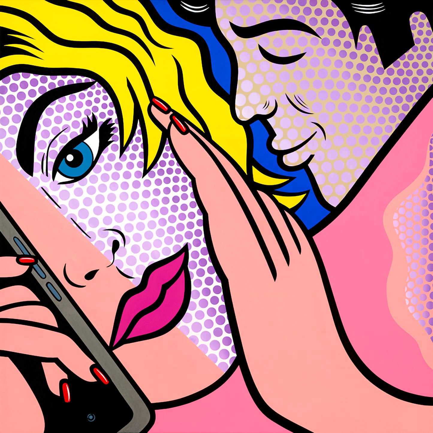 Whisper, Acrylic Painting, Stretched Canvas, Wall Art by Jozza 40" x 40" x 1"