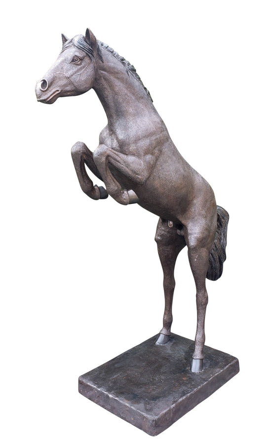 Life Size Rearing Horse Bronze Statue Outdoor Equestrian Art 58" x 21" x 76"H