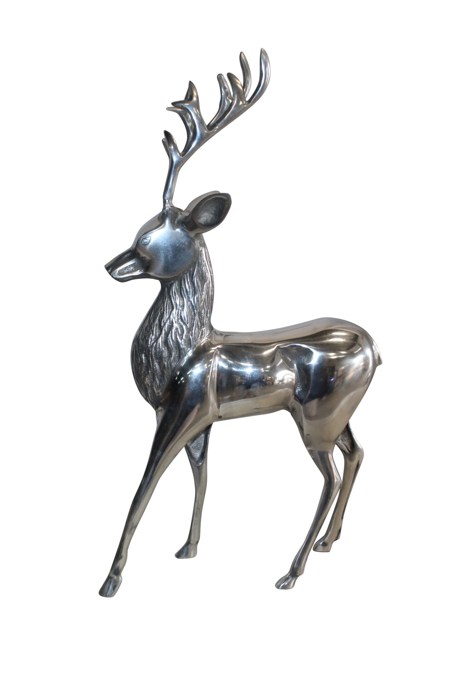Aluminum Deer Statue, Graceful Wilderness Elegance 13" x 5" x 25"H