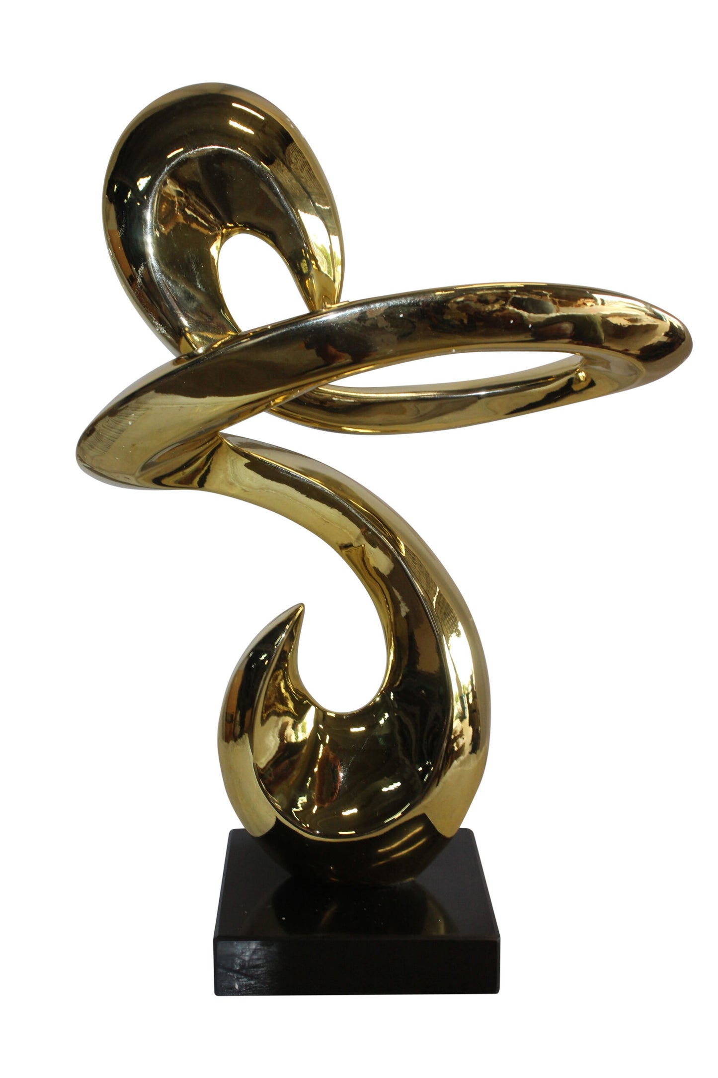 Gold Contemporary Resin Statue on Marble Base 19" x 9" x 27"H