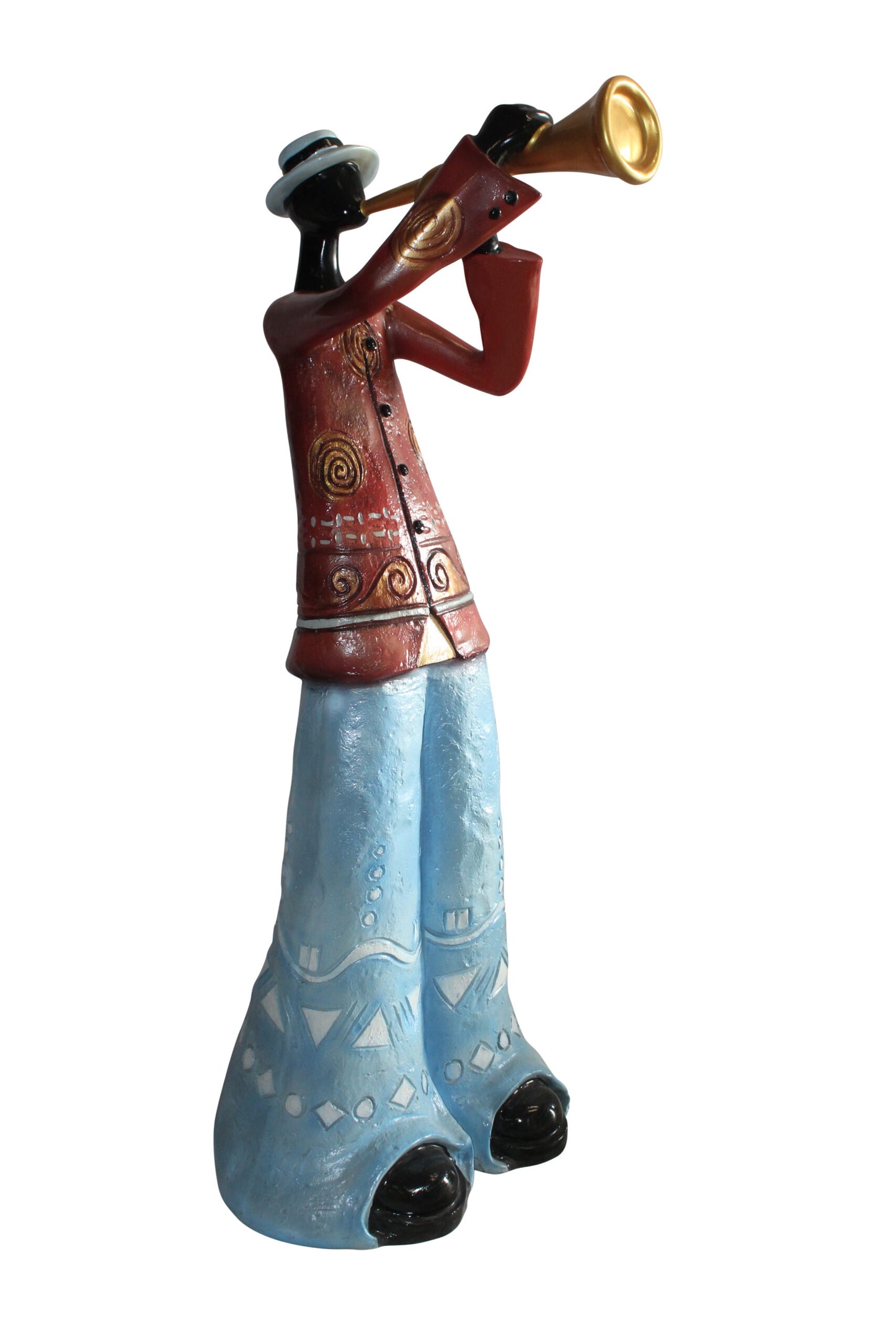 Life Size New Orleans Trumpet Street Musician Resin statue 30" x 21" x 66"H