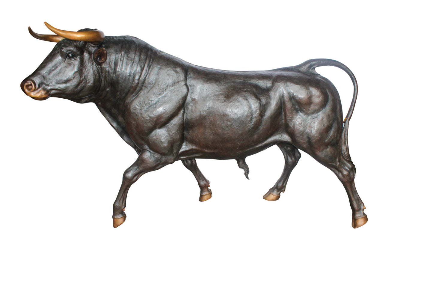 Giant Bronze Bull Statue, for Homes, Parks, Commercial 102" x 36" x 63"H