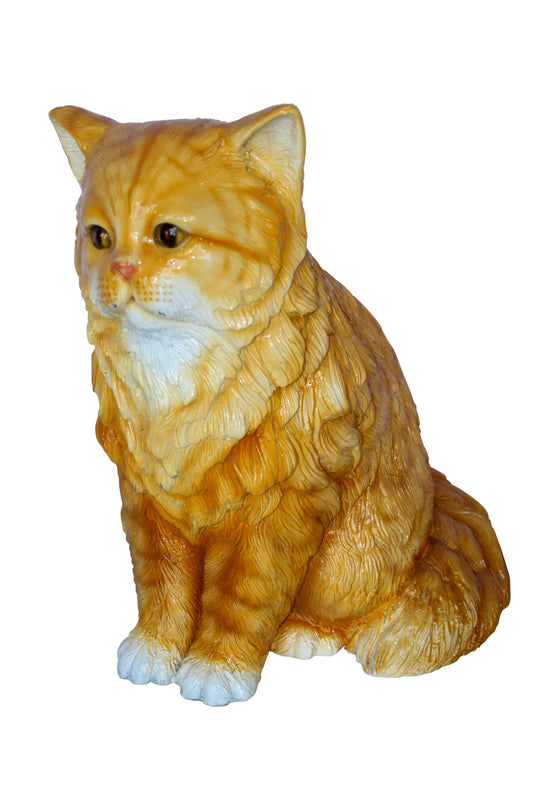 Vibrant Colored Cat Bronze Statue, Charming for Cat Lovers 12" x 10" x 14"H