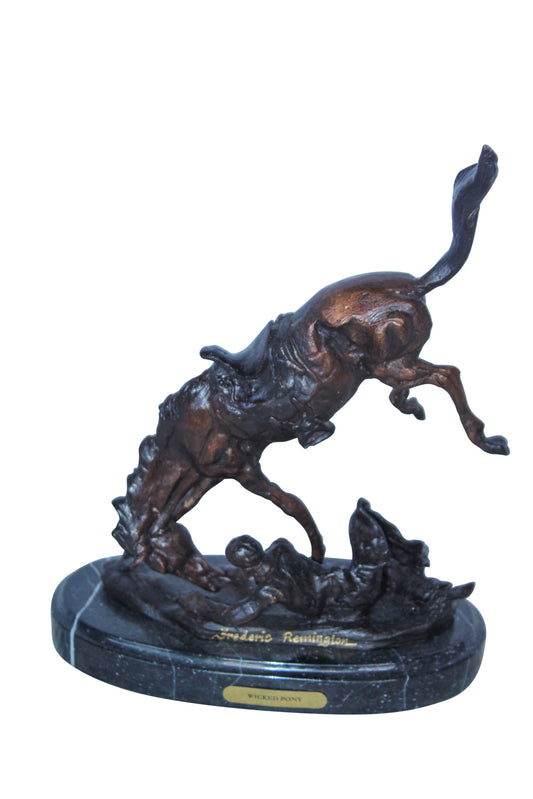 Wicked Pony by Remington Bronze Statue Replica, Western Decor 9" x 3" x 10"H