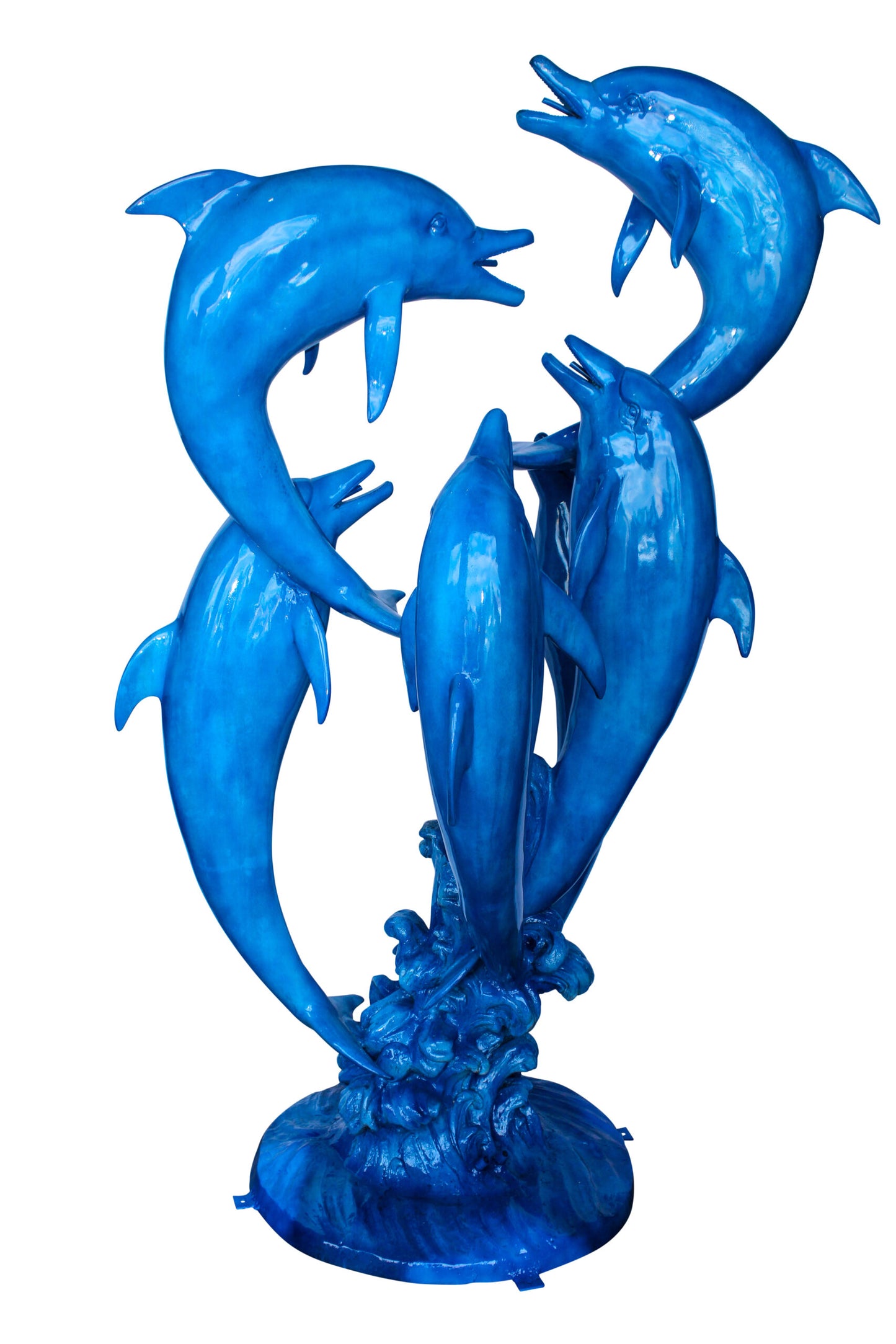 Giant and Impressive Bronze Fountain with Six Dolphins 65" x 45" x 92"H