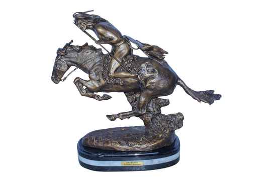 Cheyenne Bronze Statue, A Remington Replica, Iconic Western Art 23" x 9" x 20"H