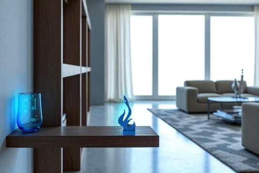 NIFAO Resin Abstract Flame Sculpture –Bold Blue Indoor/Outdoor Modern Art Statue with Glossy Finish, Contemporary Decorative Accent for Homes, Offices & Creative Spaces 6" x 3" x 12"H