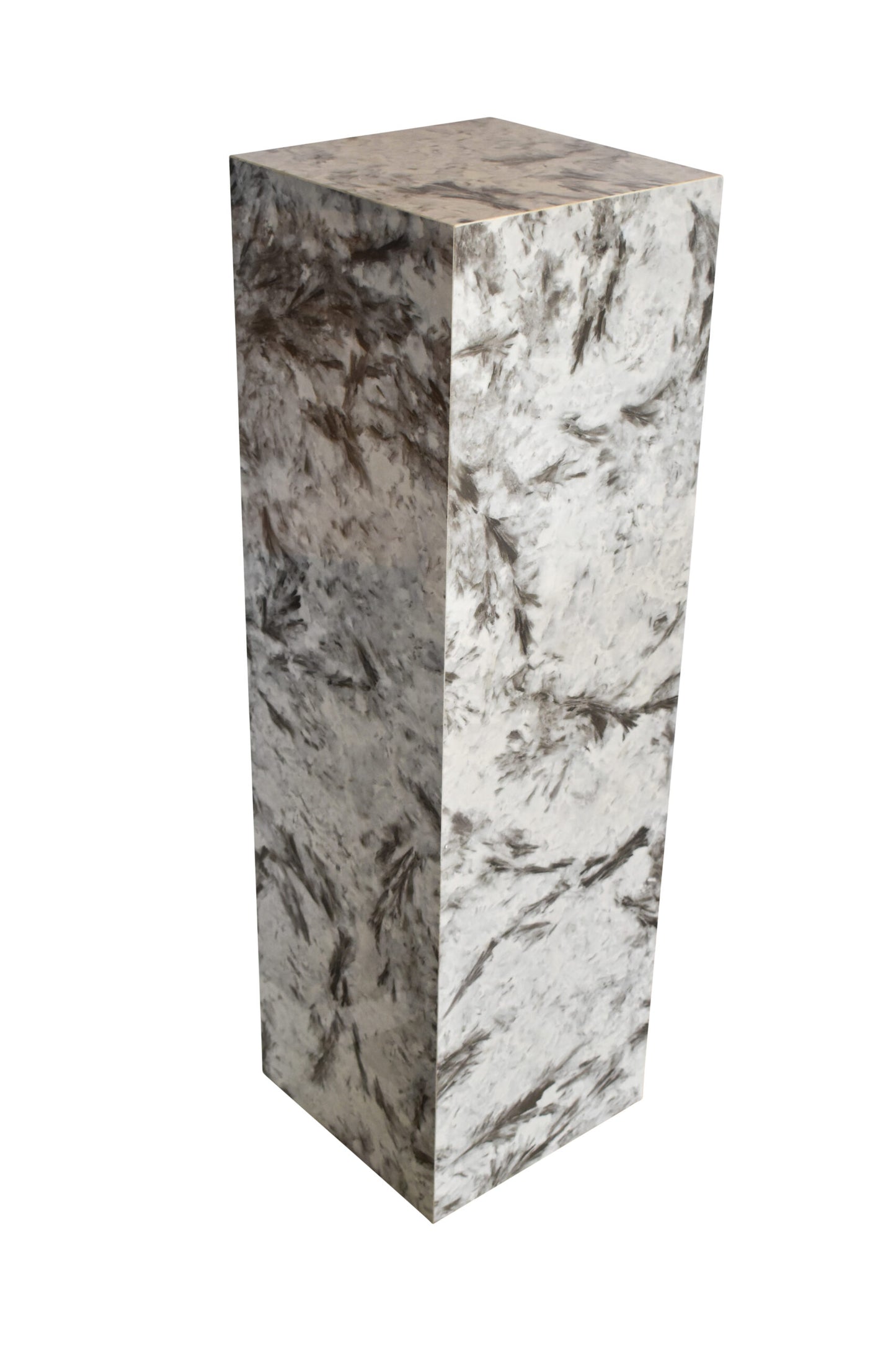 Pedestal For Artwork, Modern Gray Black and White Porcelain. 12" x 12" x 39"H