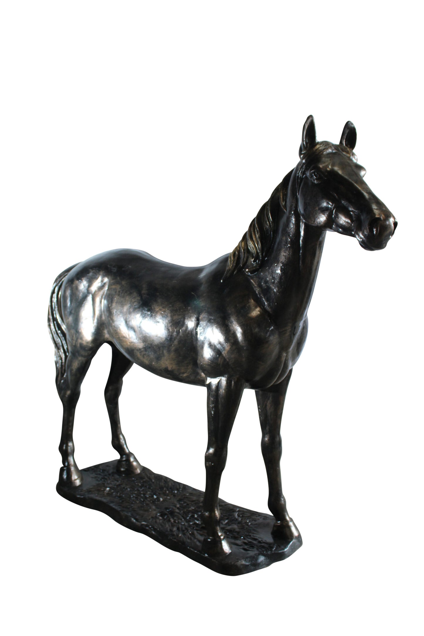 Nifao Majestic Aluminum Horse Statue – Large Indoor/Outdoor Decorative Sculpture, Elegant Silver Finish, Luxury Art Decor for Gardens, Homes, Equestrian Centers & Collectors - 76" x 19" x 67"H