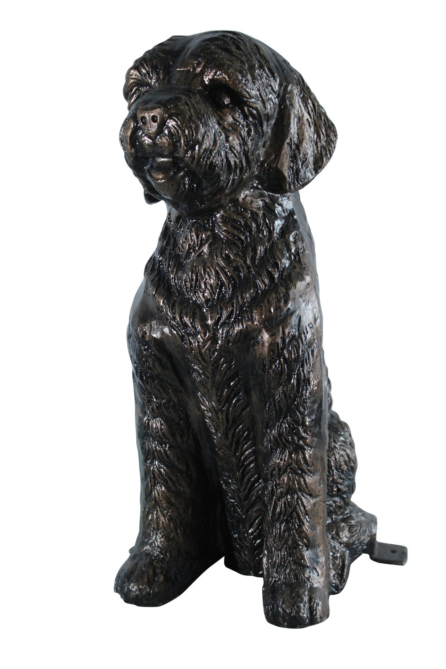 Aluminum Goldendoodle Dog Statue with Curly Fur Detail 21" x 11" x 27"H