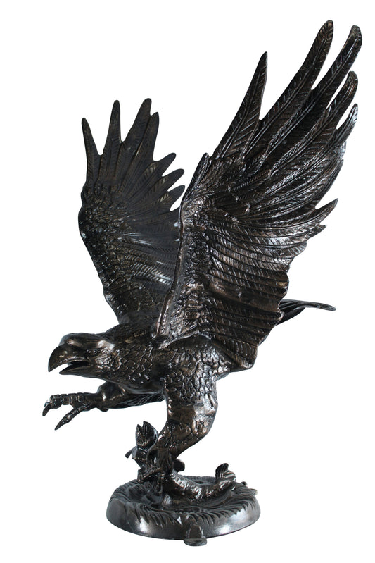 Nifao Large Aluminum Eagle Statue with Wings Spread in Flight - Bronze-Style Wildlife Decor for Home & Garden - 40" x 35" x 51"H
