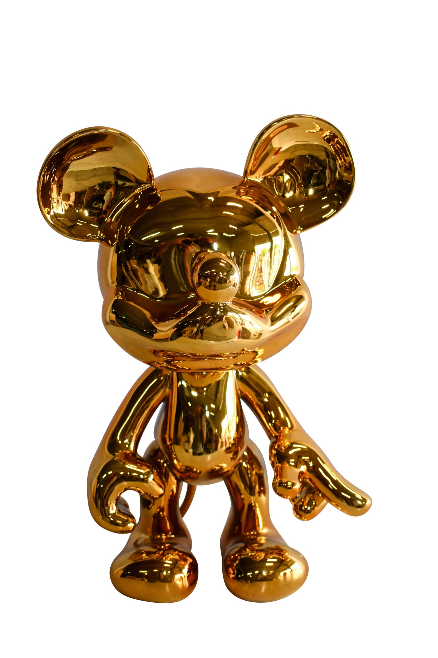 Gold Chrome Mickey Mouse Resin Statue 12" x 9" x 16"H