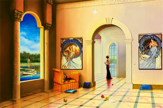 Lady in Red II by Orlando Quevedo on Unstretched Canvas Med., 30"x20"