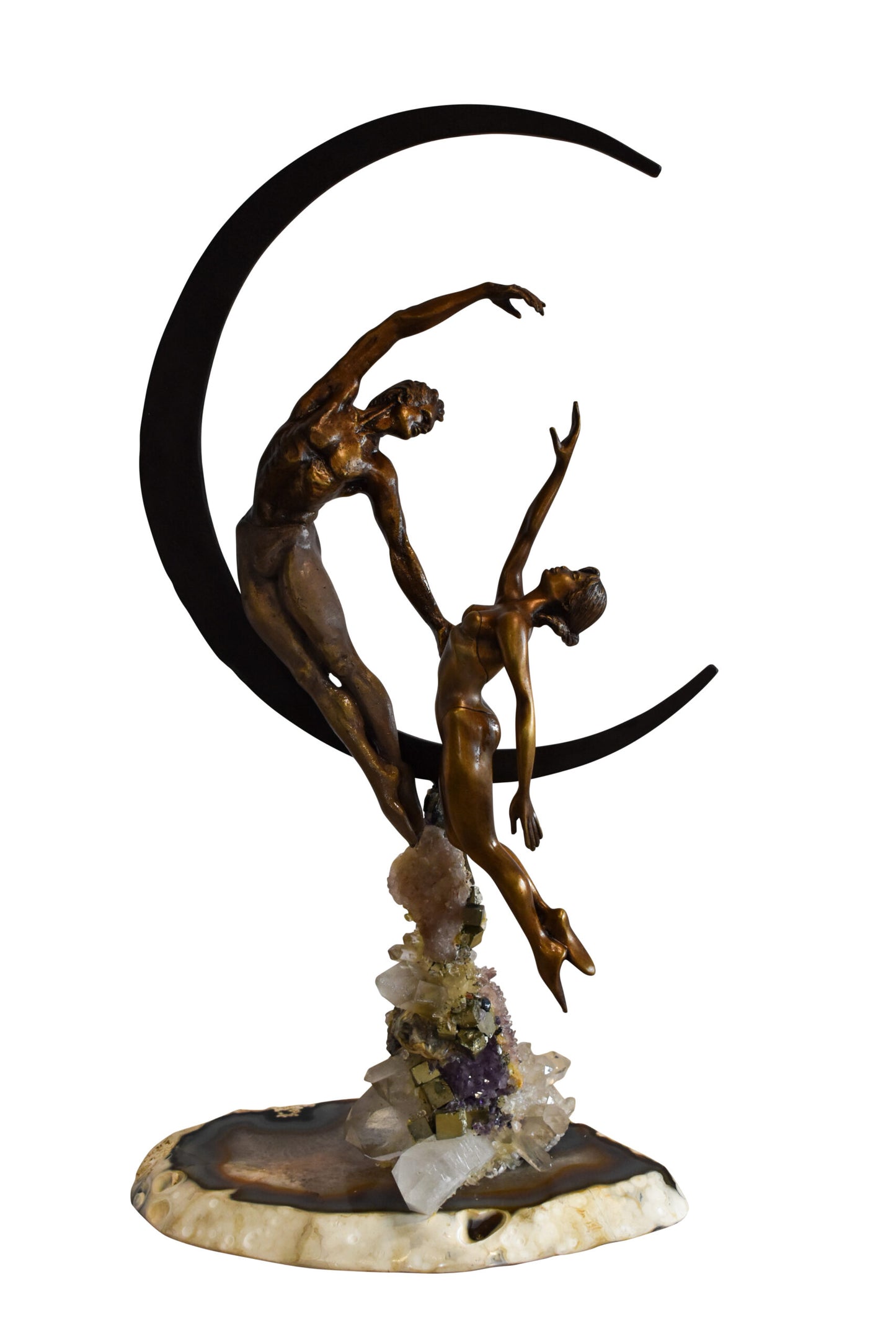 Vidal Ebano Lady on The Moon Bronze Statue 16" x 9" x 28"H