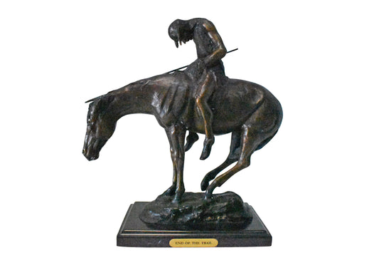 James Fraser Replica End of the Trail Bronze Statue - Size: 15"L x 6"W x 15"H.