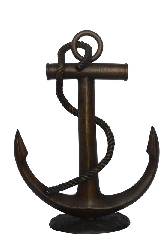 Anchor bronze statue - Size: 28"L x 11"W x 36"H.
