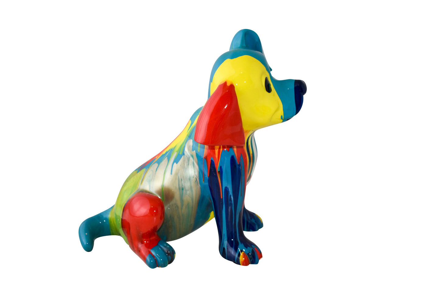 Colorful Jack Russel Terrier Dog Resin Statue Size: 13" x 12" x 8"H