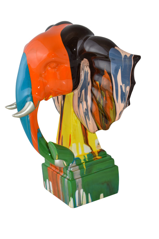 Elephant Ears Modern Looking Multicolored Resin Statue Size: 11" x 7" x 11"H