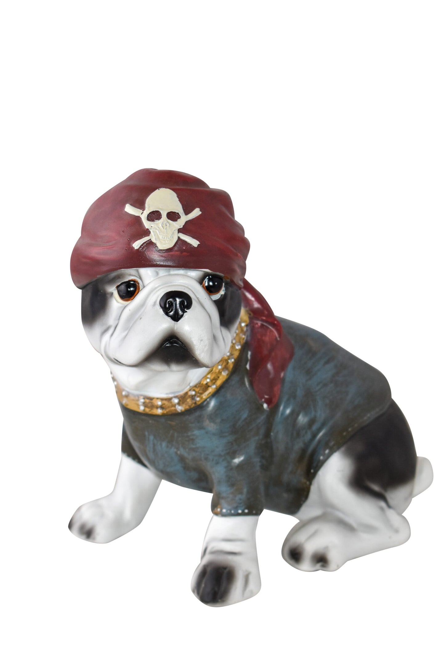 French Bulldog with A Pirate Hat Resin Statue Size: 8" x 5" x 8"H