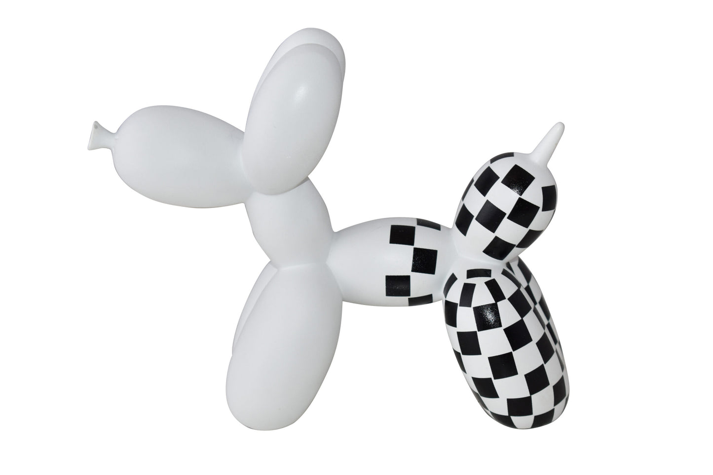 Balloon Dog Made of Resin Statue with Black and White Finish Size: 8" x 3" x 7"H