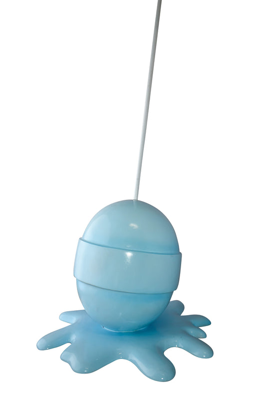 Giant Blue Lollipop Melted on The Ground Resin Statue Size: 31" x 27" x 56"H