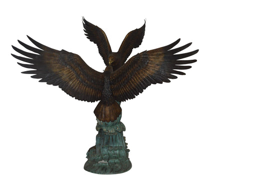 Opposing Eagles Bronze Statue - Size: 90"L x 69"W x 90"H.
