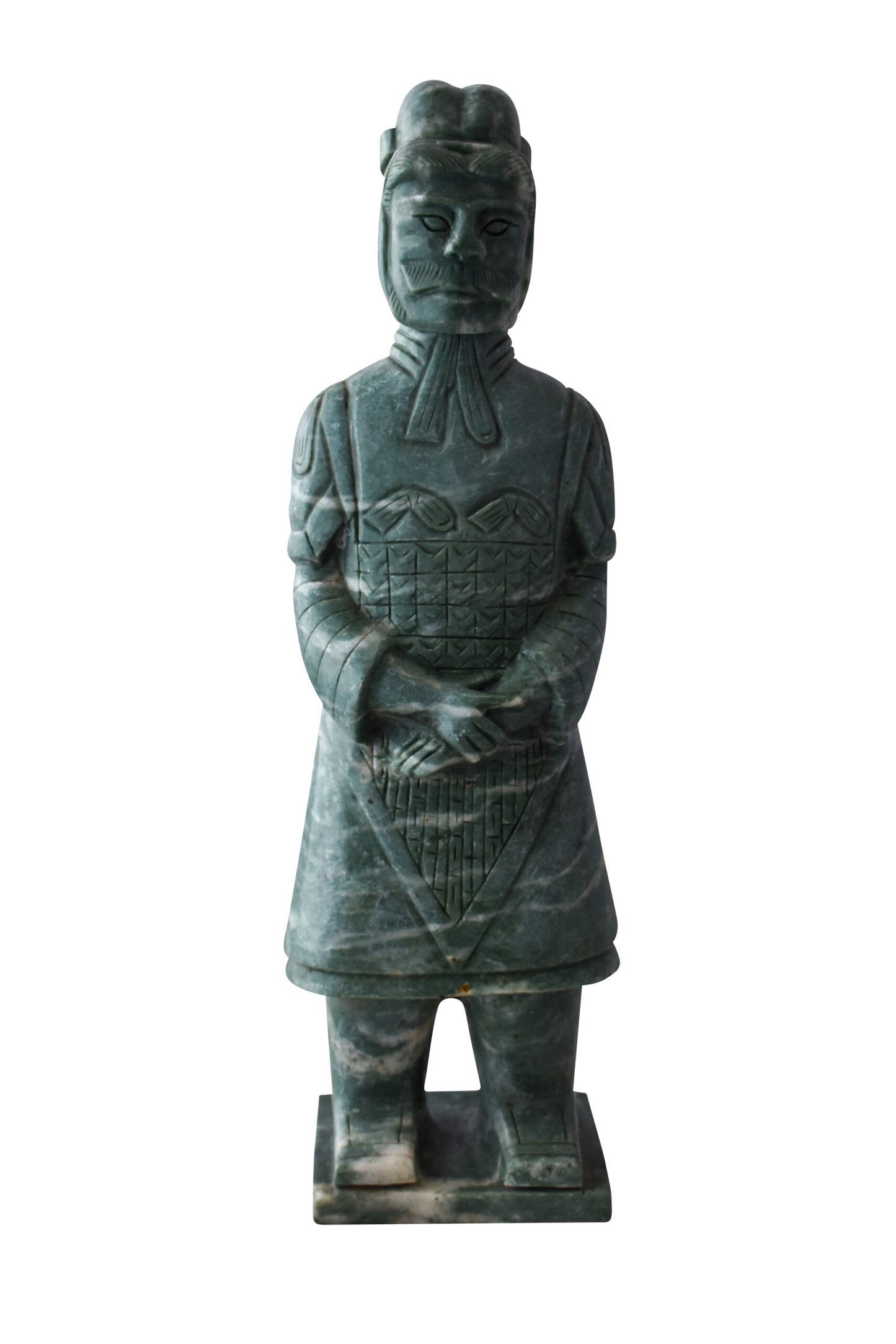 Asian Terracotta Warrior Standing Replica Made of Marble 6" x 4" x 19"H