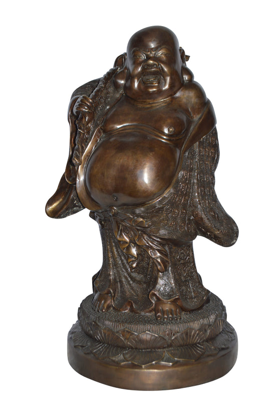 Buddha Bronze Statue - sculpture - Size: 18"L x 20"W x 32"H.
