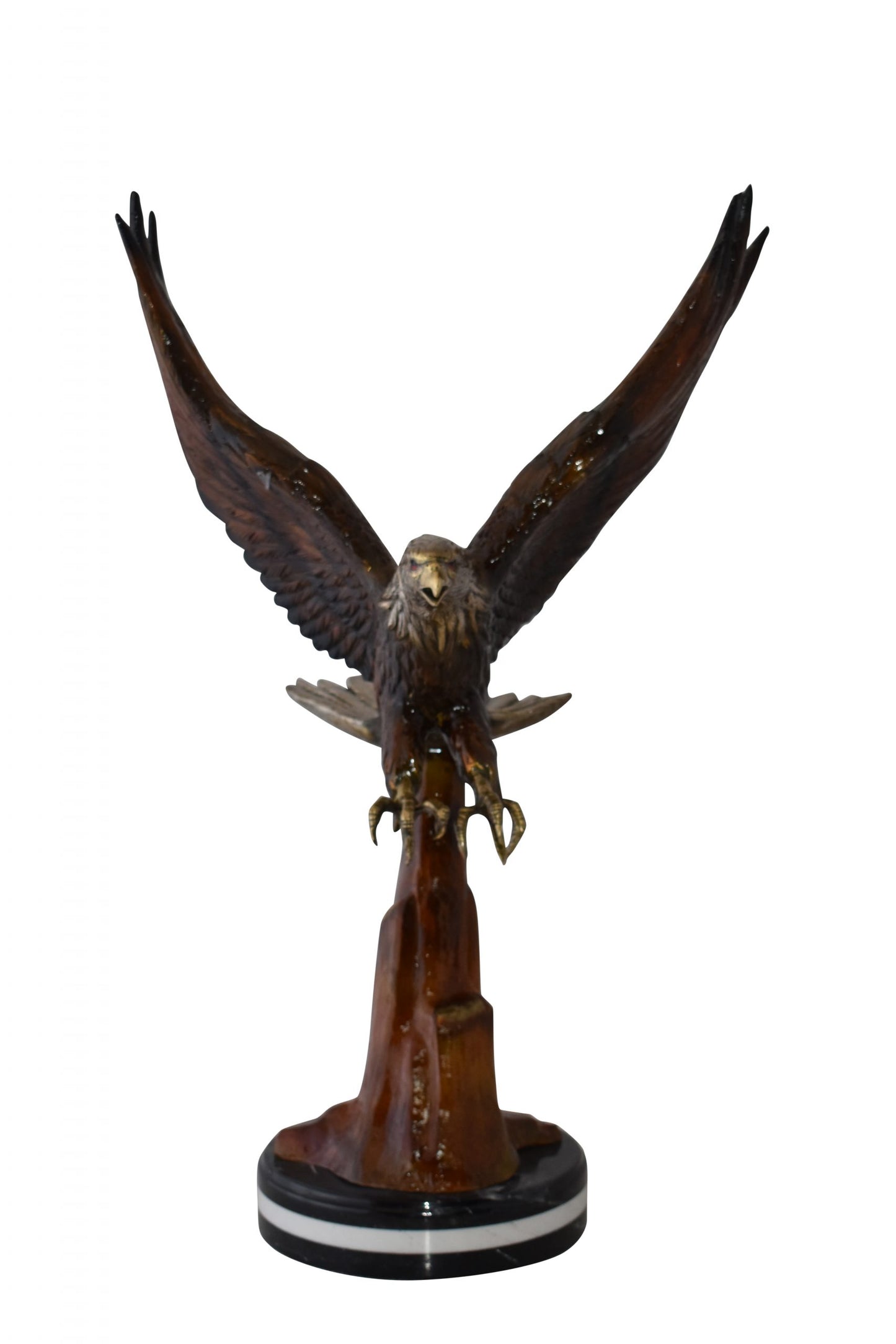 NIFAO Majestic American Bald Eagle Bronze Statue – Museum-Quality Handcrafted Sculpture with Powerful Detail and Symbolic Presence for Home, Office, or Nature-Inspired Décor – 29" L x 17" W x 28" H
