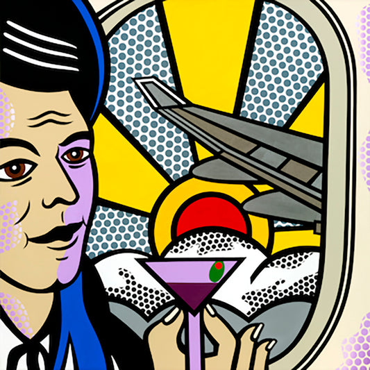 First Class 2, Acrylic Painting, Stretched Canvas, Wall Art by Jozza 30" x 30"