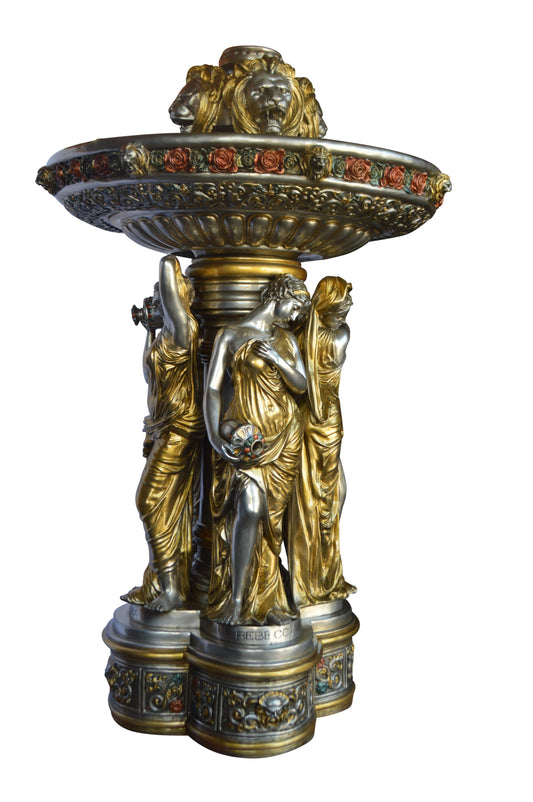 Four seasons fountain bronze statue - Size: 53"L x 53"W x 96"H.