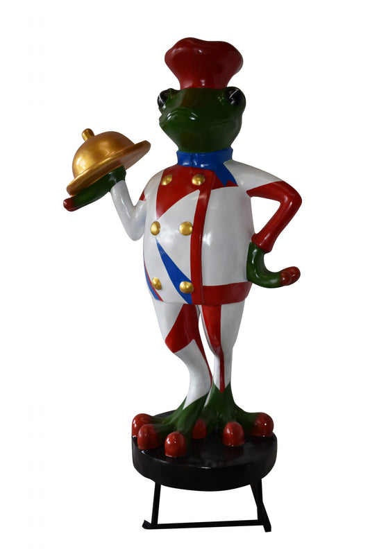 Giant Frog Chef Made of Resin Good for Outdoors Size: 41" x 30" x 70"H