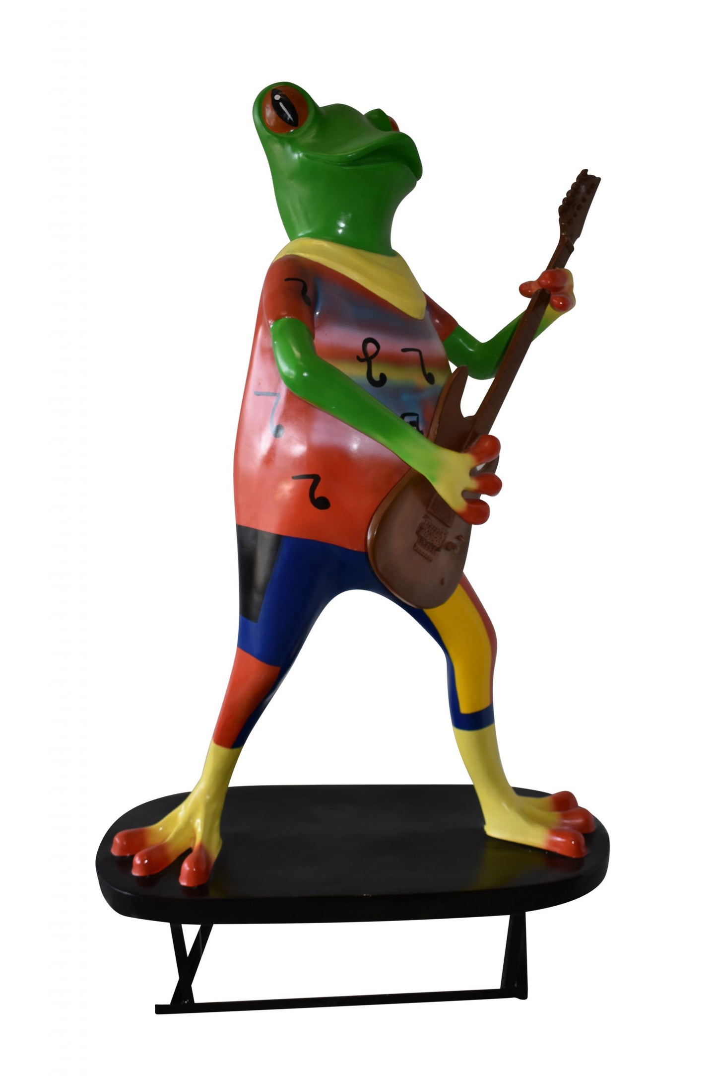 Giant Happy Frog Playing the Guitar Good for Outdoors Size: 46" x 28" x 70"H