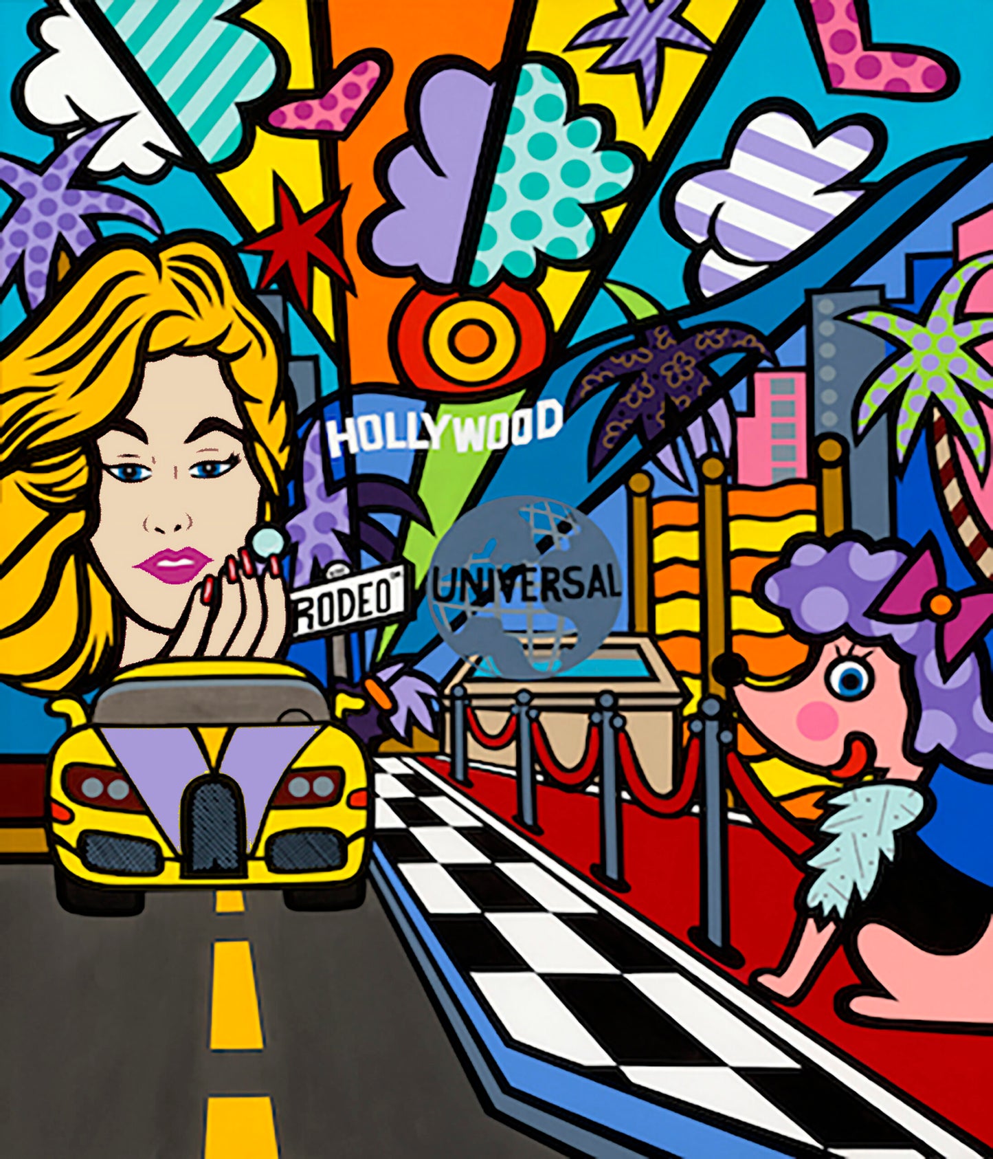 Hollywood, Acrylic Painting, Stretched Canvas, Wall Art by Jozza 40" x 48" x 1"