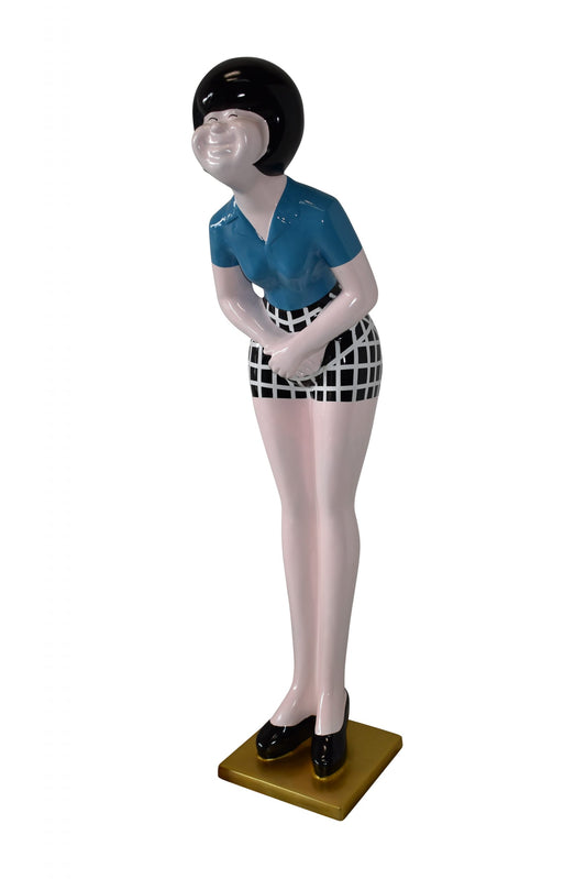 Life Size Female Butler, hostess statue Made of Resin 15" x 20" x 63"H