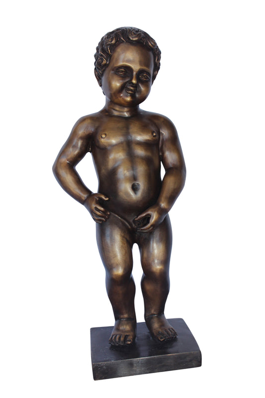 Mannekin pis by J Duquesnoy replica bronze fountain -  Size: 10"L x 8"W x 34"H.