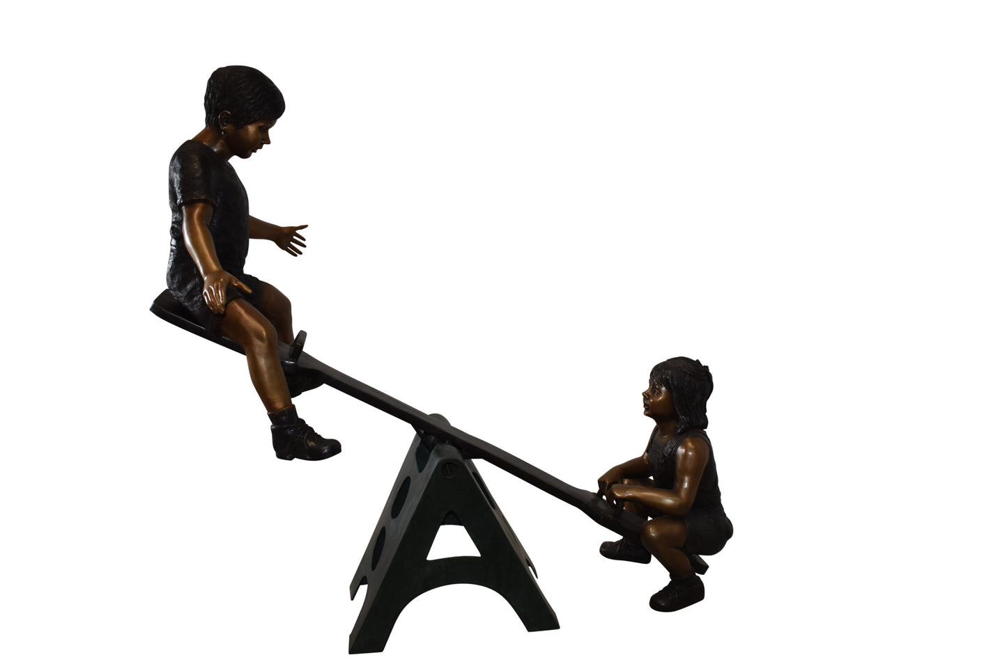 Playful Children on a See-Saw Bronze Statue Size: 76" x 27" x 59"H