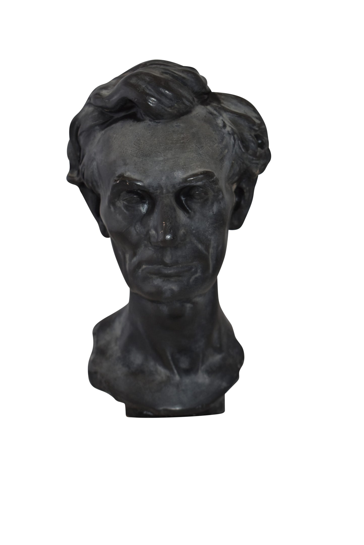 Replica of Abraham Lincoln by Leonardo Volk Plaster Cast Statue 6" x 7" x 13"H