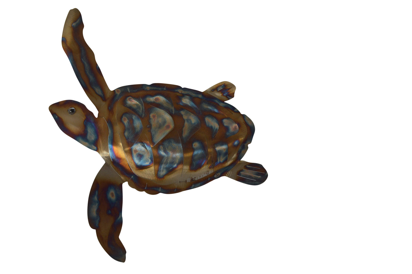 Turtle laser cut steel wall mounted - Size: 13"L x 2"W x 17"H.