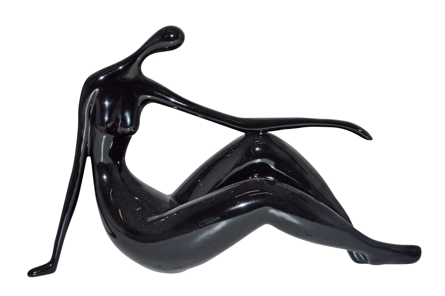 Modern Art Medium Black Women on the Beach Resin Statue - Size: 14" x 4" x 9"H