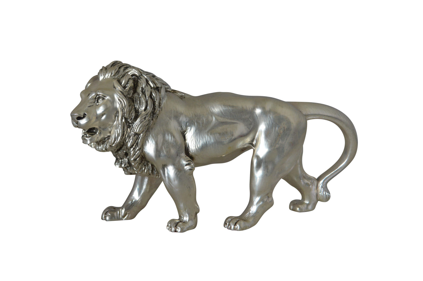 Walking Lion made of resin statue  - Size: 10"L x 3"W x 6"H.